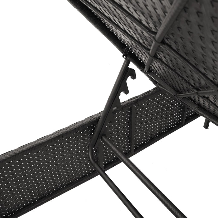 Sun Lounger With Cushion Black Poly Rattan Abbxiok