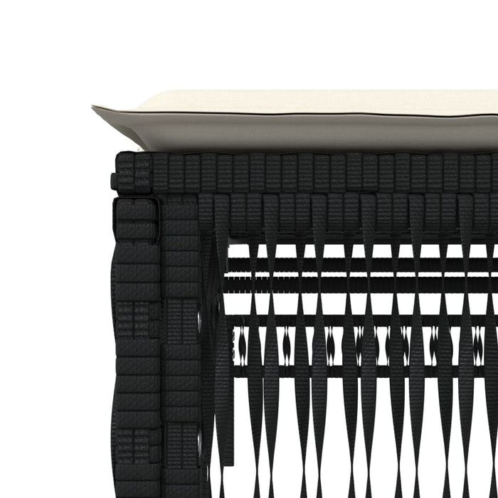 Sun Loungers 2 Pcs With Table Black Poly Rattan Abbxial