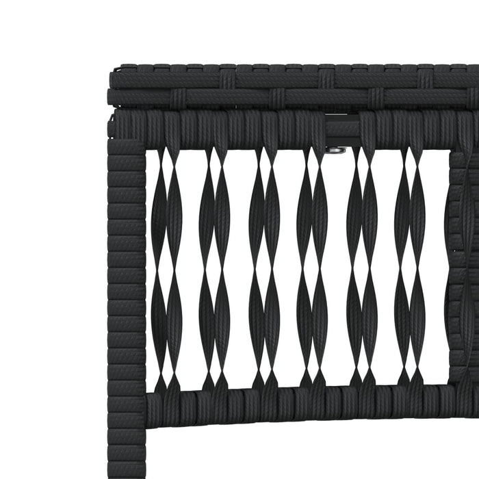 Sun Loungers 2 Pcs With Table Black Poly Rattan Abbxial