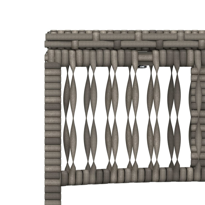 Sun Loungers 2 Pcs With Table Grey Poly Rattan Abbxian