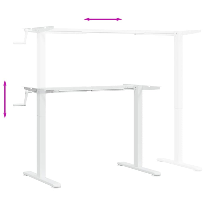 Standing Desk Frame White (94-135)X60X(70-114) Cm Steel Abbptab