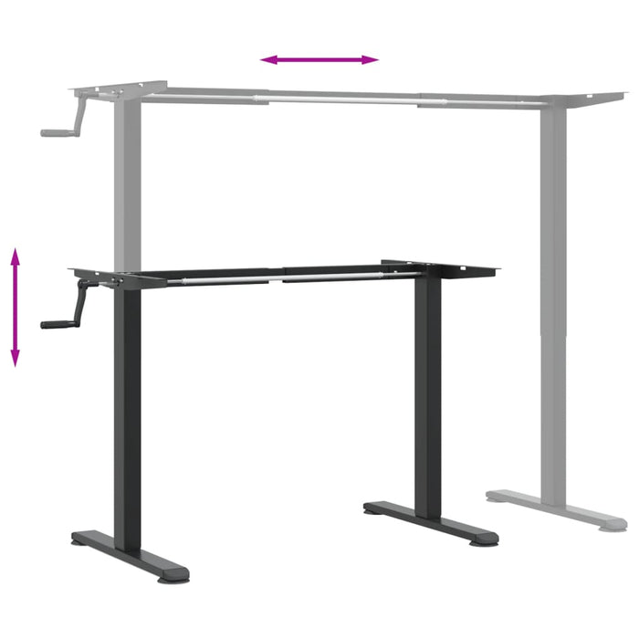 Standing Desk Frame Black (94-135)X60X(70-114) Cm Steel Abbptao