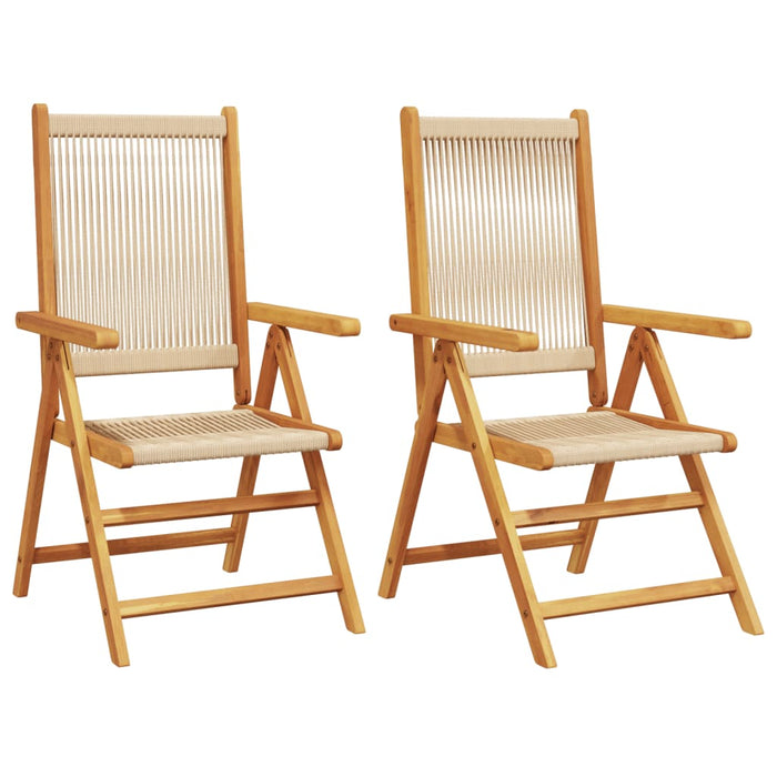 Garden Chairs 2 Pcs Beige Solid Wood Acacia And Polypropylene Tlilpl