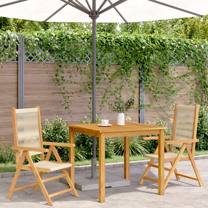 Garden Chairs 2 Pcs Beige Solid Wood Acacia And Polypropylene Tlilpl