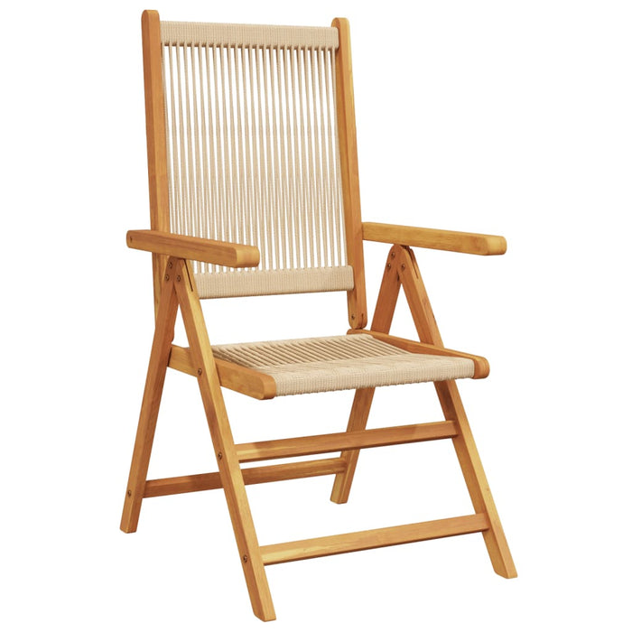 Garden Chairs 2 Pcs Beige Solid Wood Acacia And Polypropylene Tlilpl