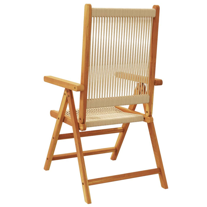 Garden Chairs 2 Pcs Beige Solid Wood Acacia And Polypropylene Tlilpl
