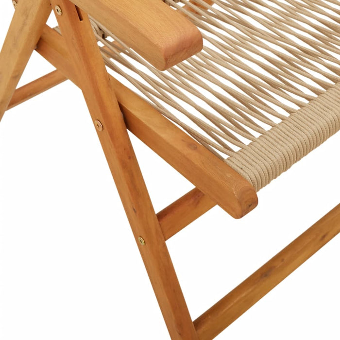 Garden Chairs 2 Pcs Beige Solid Wood Acacia And Polypropylene Tlilpl