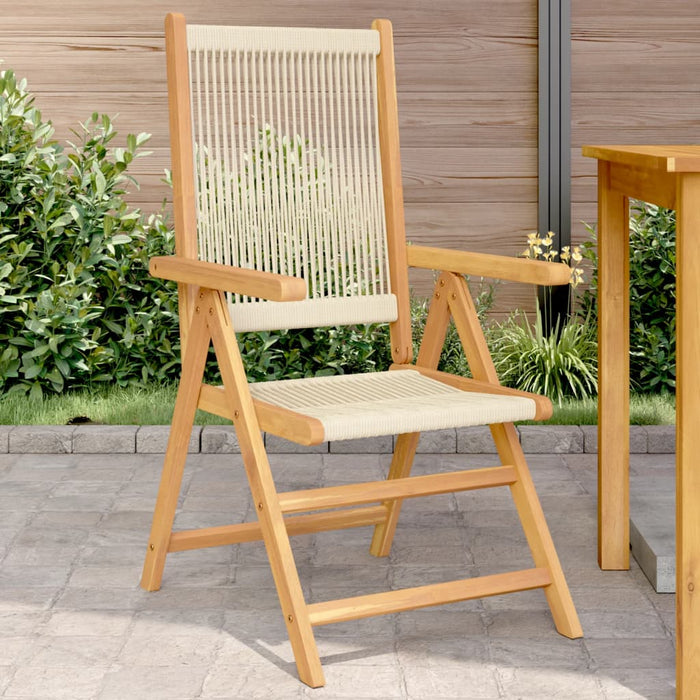 Garden Chairs 2 Pcs Beige Solid Wood Acacia And Polypropylene Tlilpl