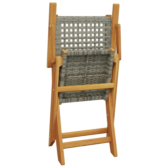Garden Chairs 2 Pcs Grey Solid Wood Acacia And Poly Rattan Tlilla