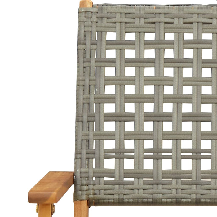 Garden Chairs 2 Pcs Grey Solid Wood Acacia And Poly Rattan Tlilla