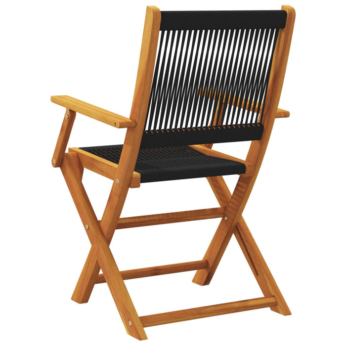 Garden Chairs 2 Pcs Black Solid Wood Acacia And Polypropylene Tlilll