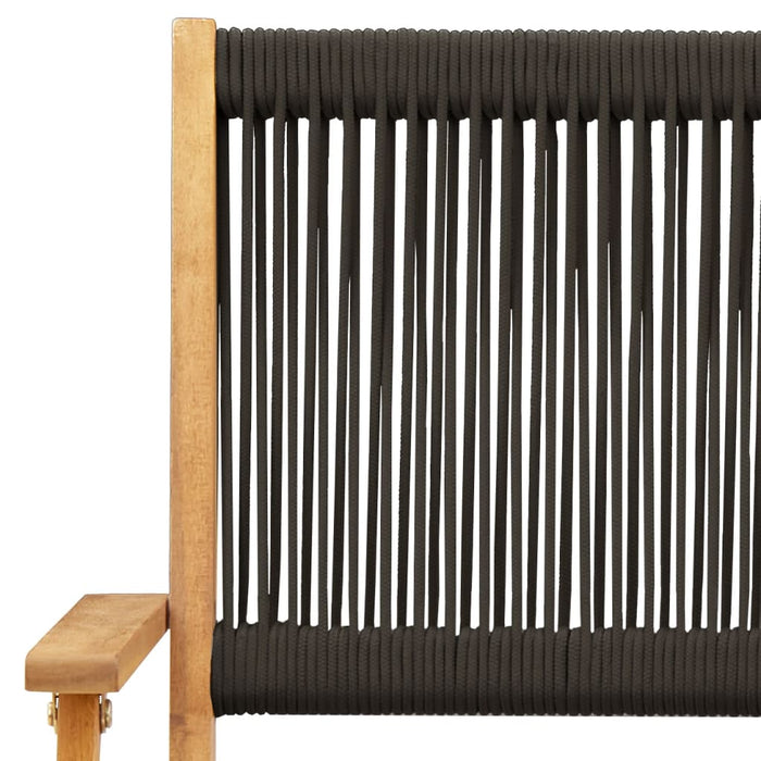 Garden Chairs 2 Pcs Black Solid Wood Acacia And Polypropylene Tlilll