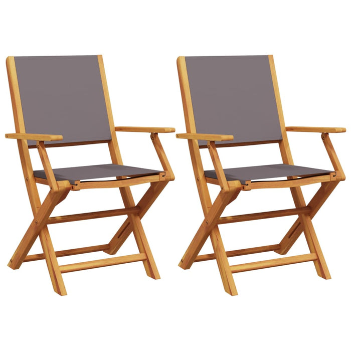 Garden Chairs 2 Pcs Anthracite Solid Wood Acacia And Fabric Tlilib