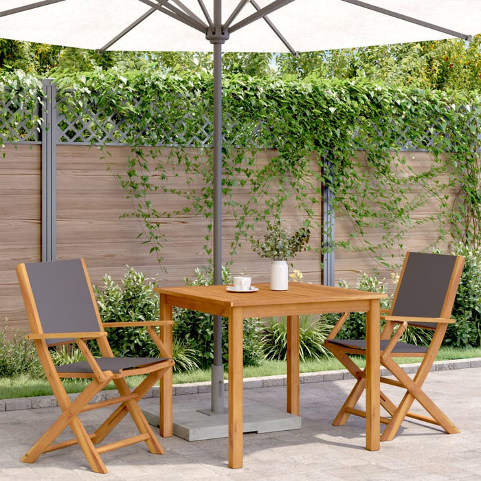 Garden Chairs 2 Pcs Anthracite Solid Wood Acacia And Fabric Tlilib