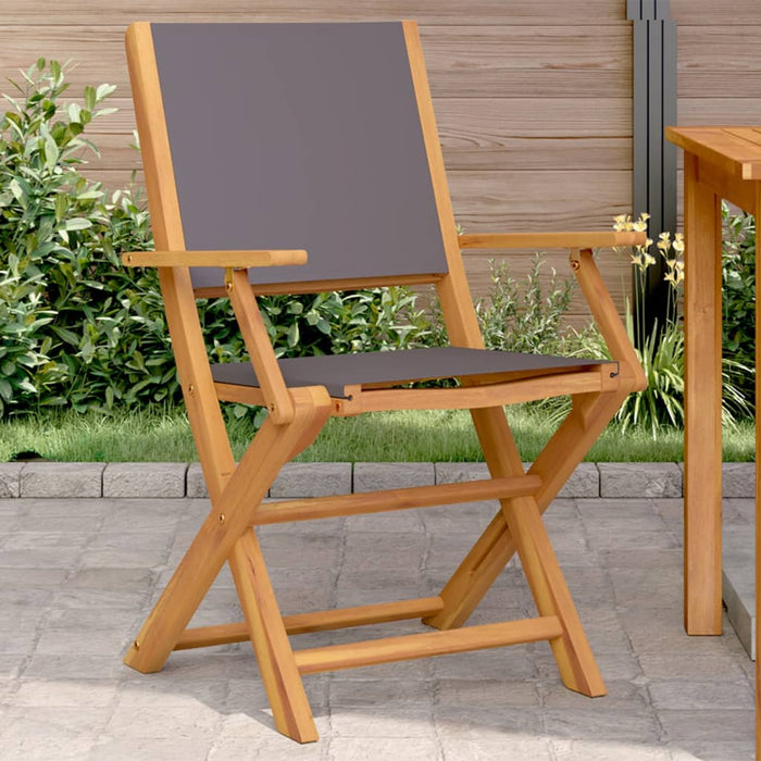 Garden Chairs 2 Pcs Anthracite Solid Wood Acacia And Fabric Tlilib