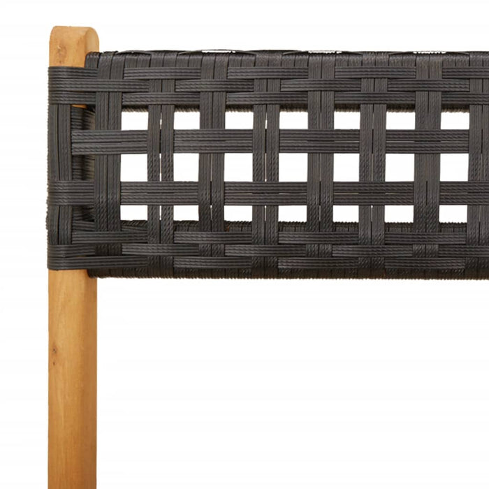 Bistro Chairs 2 Pcs Black Solid Wood Acacia And Poly Rattan Tlilip