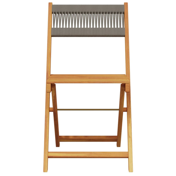 Bistro Chairs 2 Pcs Grey Solid Wood Acacia And Rope Tlilik