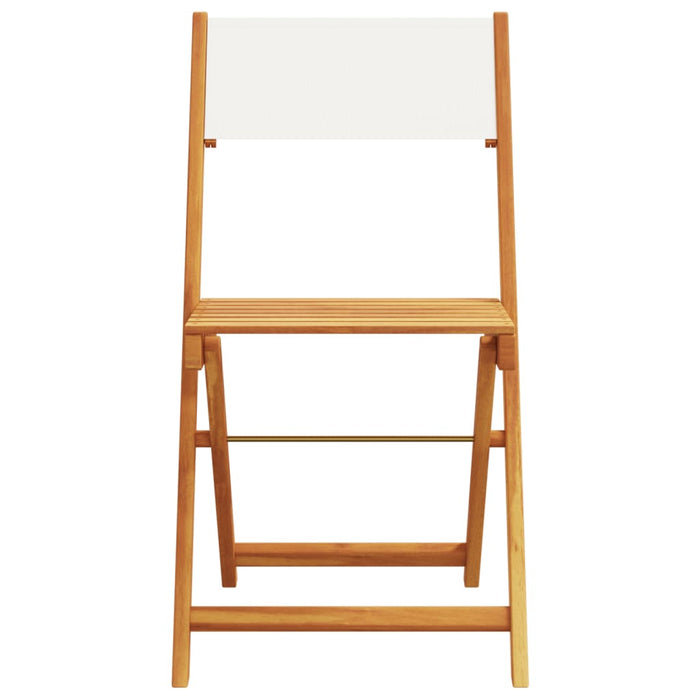 Bistro Chairs 2 Pcs Cream White Solid Wood Acacia And Fabric Tlilno