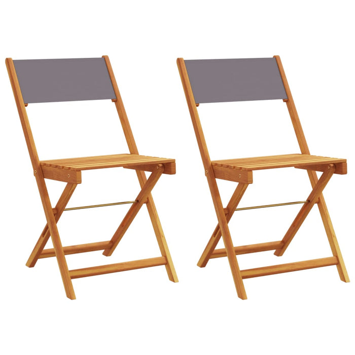 Bistro Chairs 2 Pcs Anthracite Solid Wood Acacia And Fabric Tlilnx