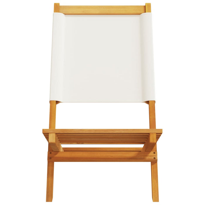 Garden Chairs 2 Pcs Cream White Solid Wood Acacia And Fabric Tlilkb