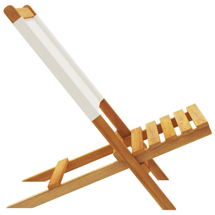 Garden Chairs 2 Pcs Cream White Solid Wood Acacia And Fabric Tlilkb