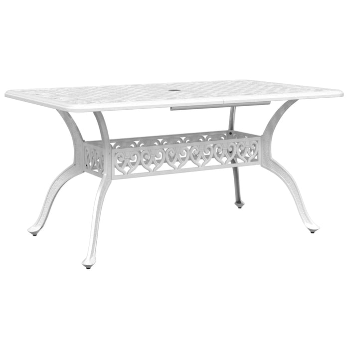 Garden Table White 150X90X72 Cm Cast Aluminium Abbxnbp