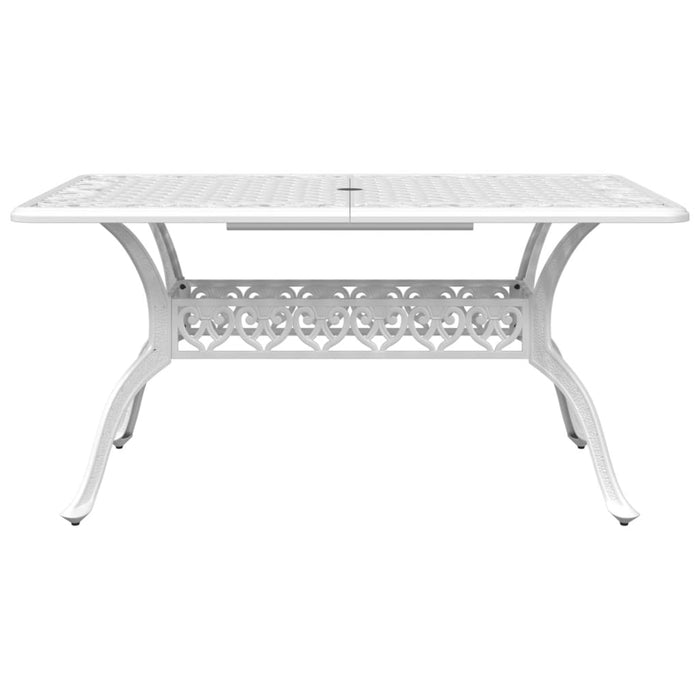 Garden Table White 150X90X72 Cm Cast Aluminium Abbxnbp