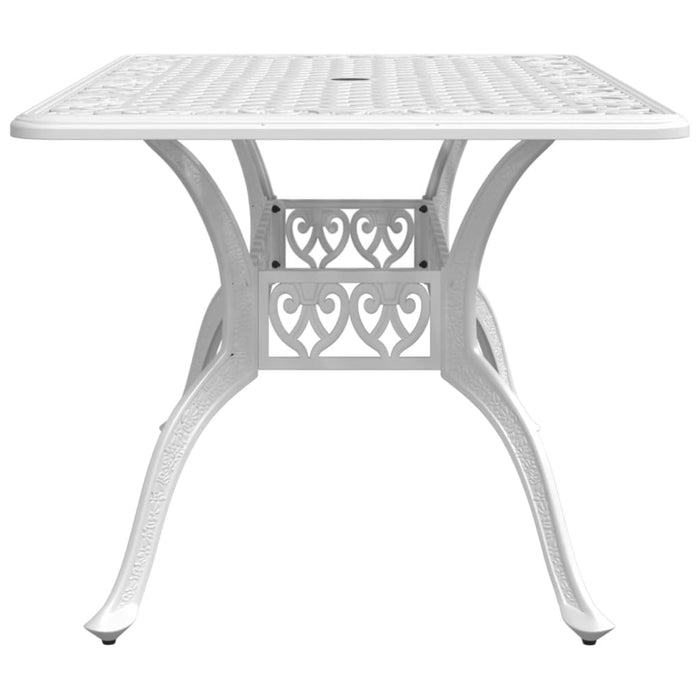 Garden Table White 150X90X72 Cm Cast Aluminium Abbxnbp