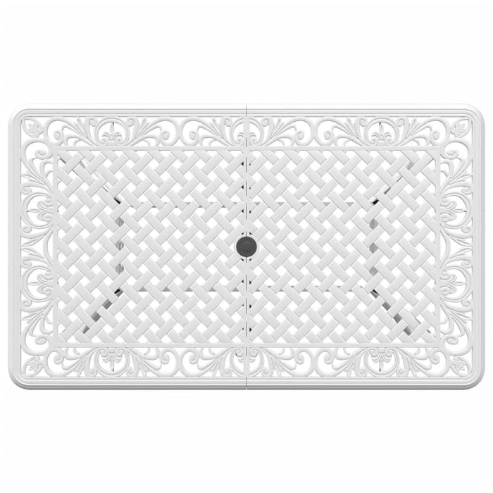 Garden Table White 150X90X72 Cm Cast Aluminium Abbxnbp