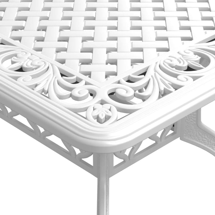 Garden Table White 150X90X72 Cm Cast Aluminium Abbxnbp