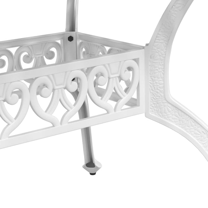 Garden Table White 150X90X72 Cm Cast Aluminium Abbxnbp