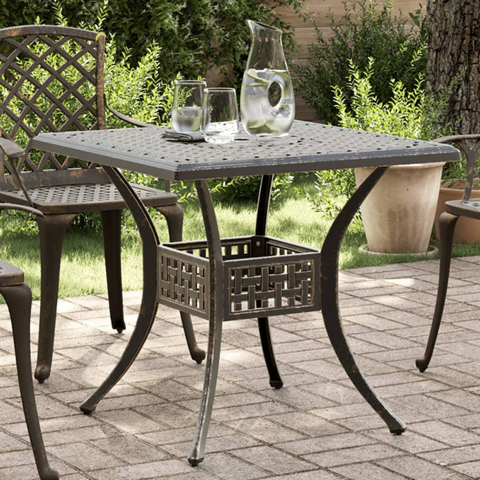 Garden Table Bronze 80X80X75 Cm Cast Aluminium Abbxnoo