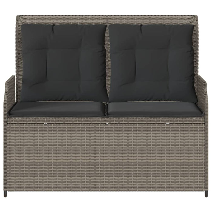 Reclining Garden Bench With Cushions Grey Poly Rattan Tlnkpi