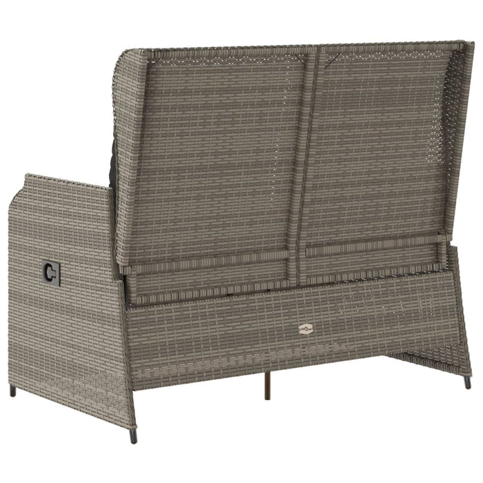 Reclining Garden Bench With Cushions Grey Poly Rattan Tlnkpi