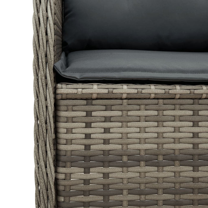 Reclining Garden Bench With Cushions Grey Poly Rattan Tlnkpi