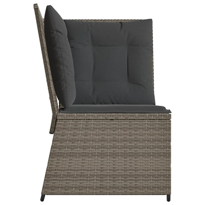 Garden Sofa Corner With Cushions Grey Poly Rattan Tlnkna