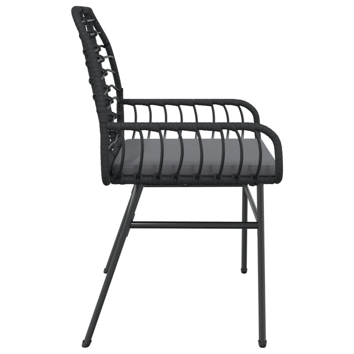 Garden Chairs 2 Pcs With Cushions Black Poly Rattan Tlkbkt