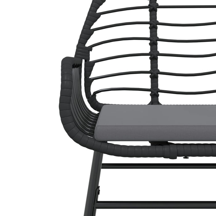 Garden Chairs 2 Pcs With Cushions Black Poly Rattan Tlkbkt