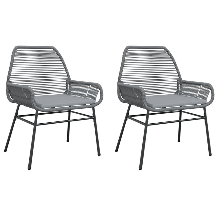 Garden Chairs 2 Pcs With Cushions Grey Poly Rattan Tlkbki