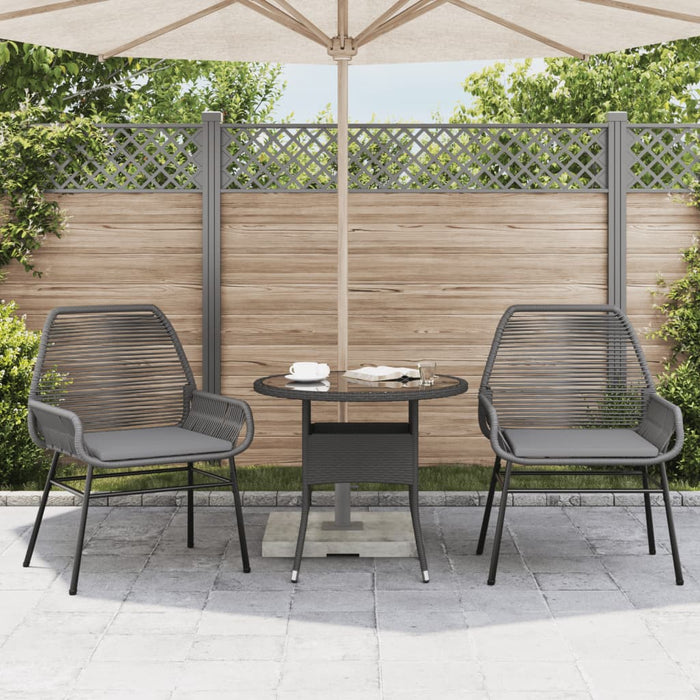 Garden Chairs 2 Pcs With Cushions Grey Poly Rattan Tlkbki