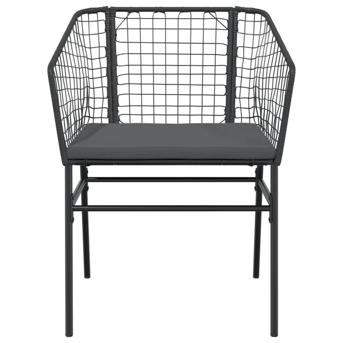 Garden Chairs 2 Pcs With Cushions Black Poly Rattan Tlkobb