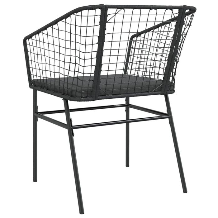 Garden Chairs 2 Pcs With Cushions Black Poly Rattan Tlkobb