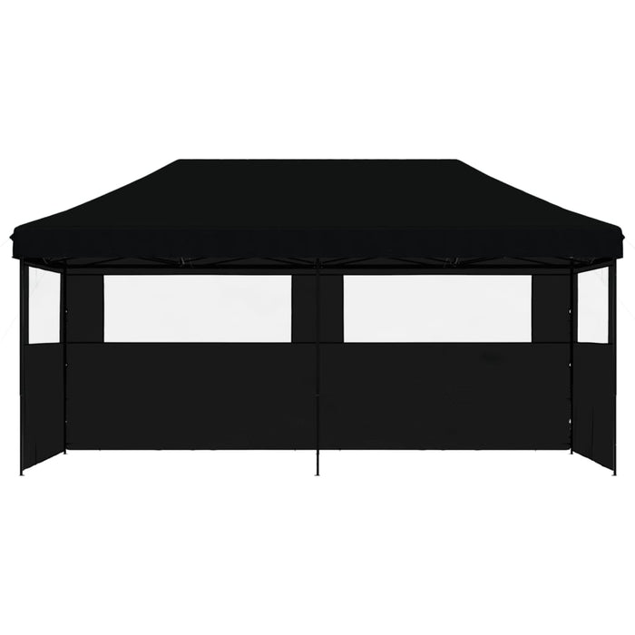 Foldable Party Tent Pop-Up With 3 Sidewalls Black Abbakpb