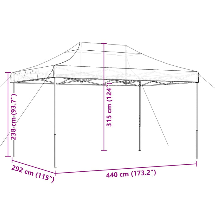 Foldable Party Tent Pop-Up Taupe 440X292X315 Cm Abbaklx