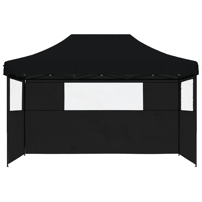 Foldable Party Tent Pop-Up With 3 Sidewalls Black Abbakia