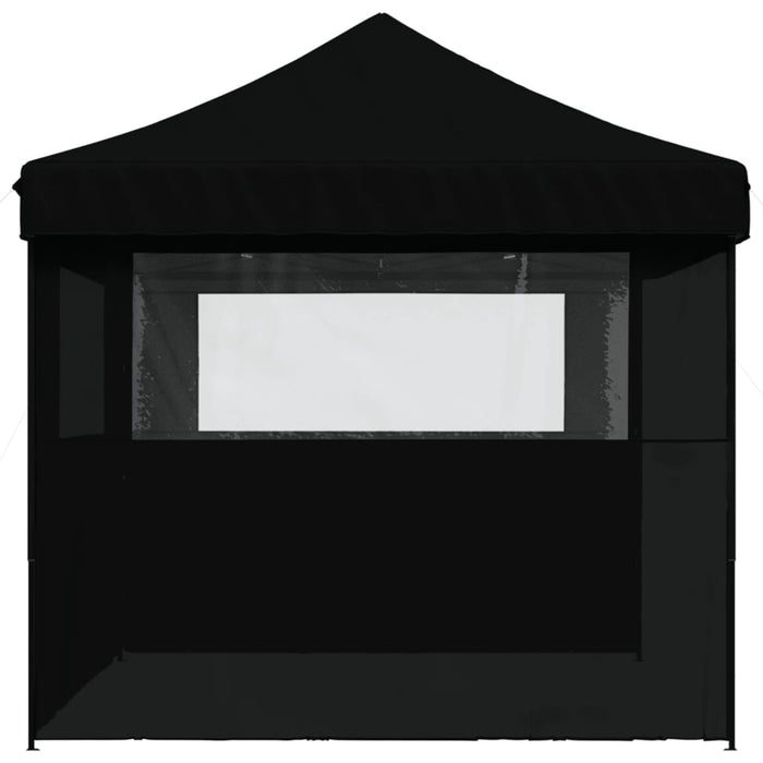 Foldable Party Tent Pop-Up With 3 Sidewalls Black Abbakia