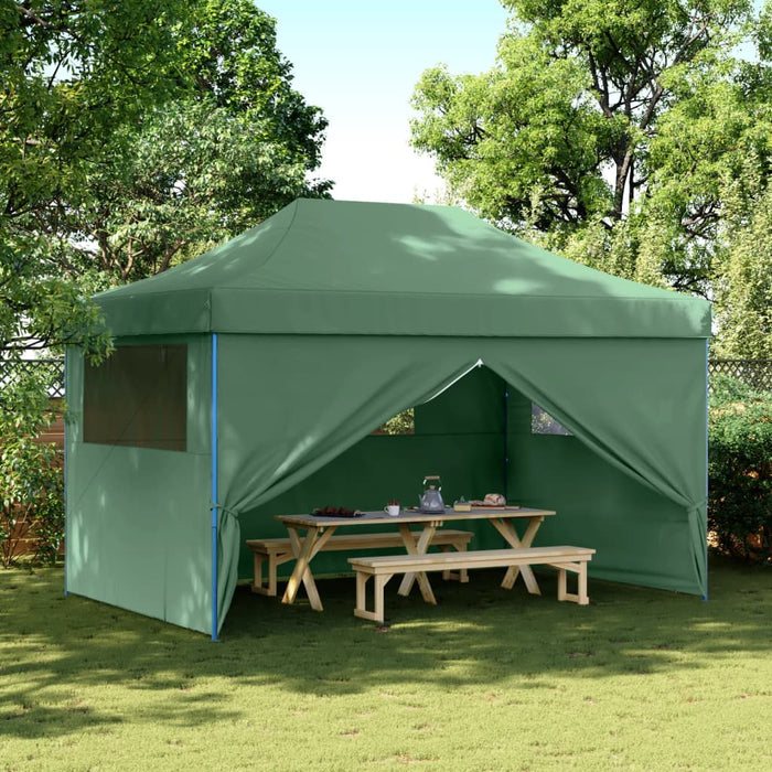 Foldable Party Tent Pop-Up With 4 Sidewalls Green Abbakil