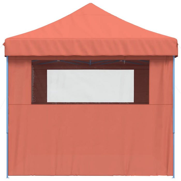 Foldable Party Tent Pop-Up With 4 Sidewalls Terracotta Abbakno