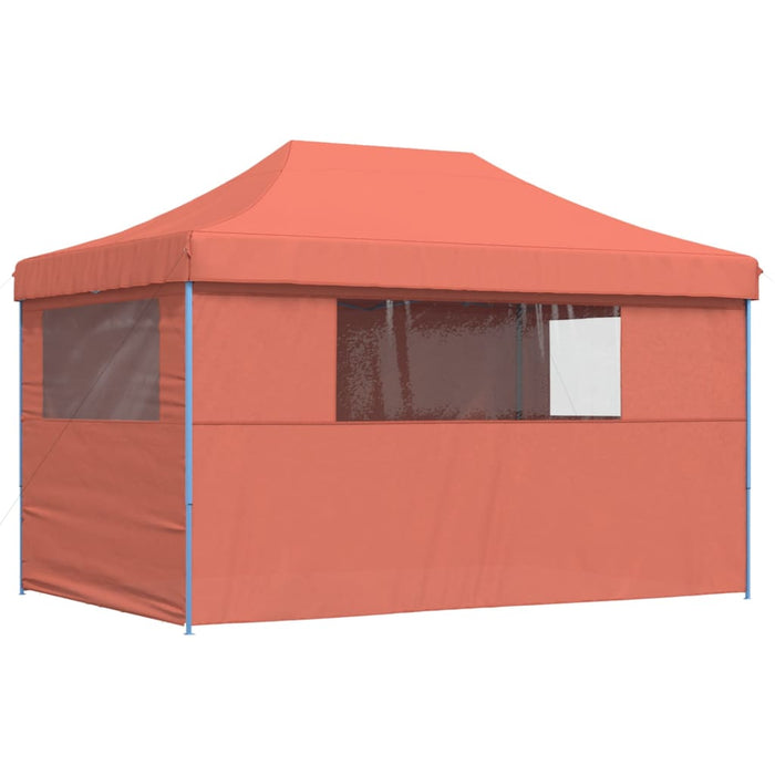 Foldable Party Tent Pop-Up With 4 Sidewalls Terracotta Abbakno