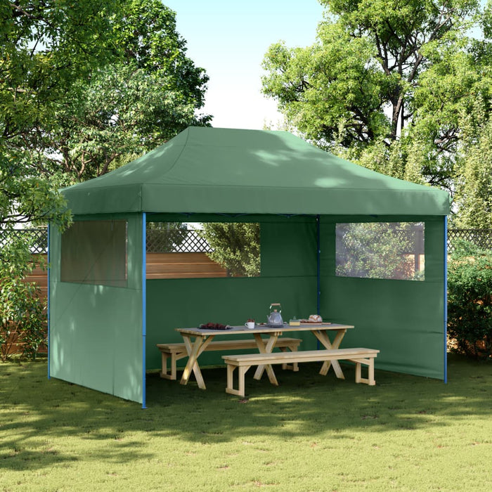 Foldable Party Tent Pop-Up With 3 Sidewalls Green Abbpbol